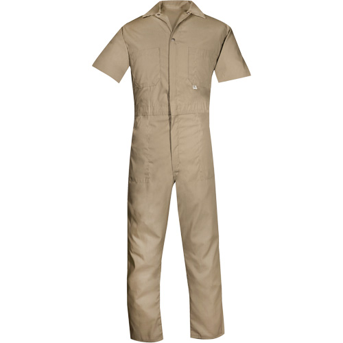 Short-Sleeved Coveralls, Men's, Tan, Size Medium (Tall) Trail Hammer and Bolt