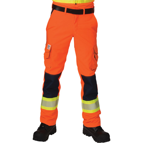 Pantalons cargo haute visibilit&eacute; antid&eacute;chirure, Polyester, 28, Orange haute visibilit&eacute; Trail Hammer and Bolt