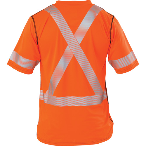 T-shirt &agrave; manches courtes haute visibilit&eacute; Polartec Power Grid, Polyester, 2T-Grand, Orange Trail Hammer and Bolt