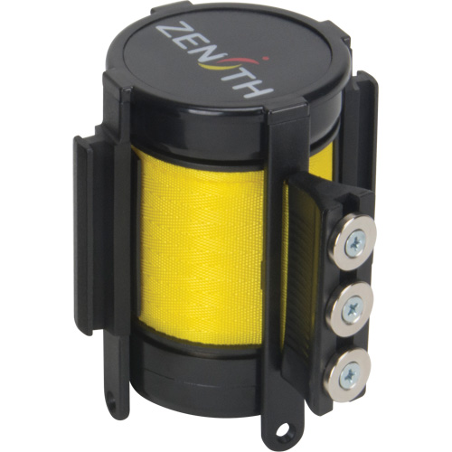 Magnetic Tape Cassette for Build-Your-Own Crowd Control Barrier, 12', Yellow Tape Trail Hammer and Bolt