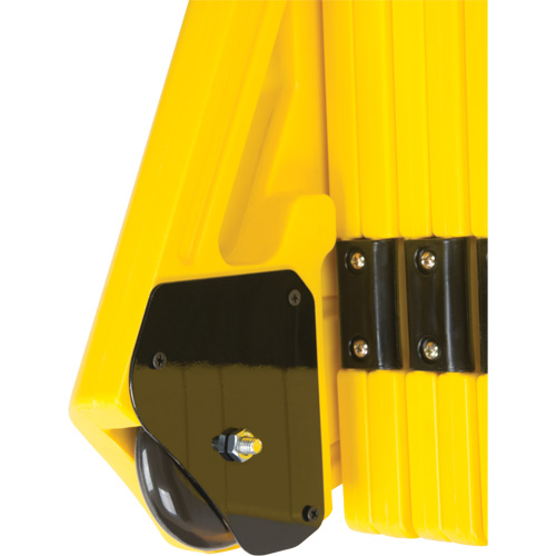 Barri&egrave;re mobile portative, 40" h x 13' lo, Jaune Trail Hammer and Bolt