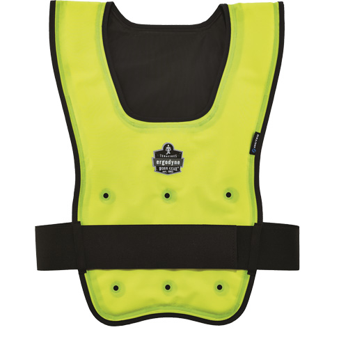 Chill-Its&reg; 6687 Economy Dry Evaporative Cooling Vest, Small/Medium, High Visibility Lime-Yellow Trail Hammer and Bolt