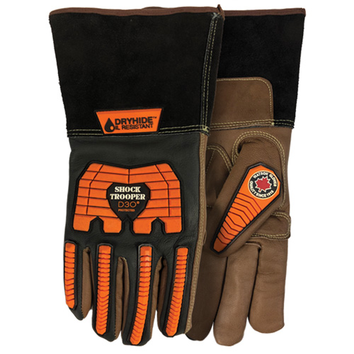 Gants 5785G Shock Trooper, T-petit, Paume en Ch&egrave;vre, Poignet Manchette Trail Hammer and Bolt