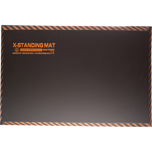 Anti-Fatigue Standing Mat, Smooth, 16" x 28" x 1", Black, Rubber Trail Hammer and Bolt