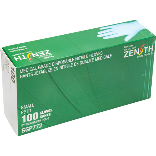 Gants jetables de calibre m&eacute;dical r&eacute;sistants &agrave; la perforation, Petit, Nitrile, 4,5 mils, Sans poudre, Bleu, Classe 2 Trail Hammer and Bolt