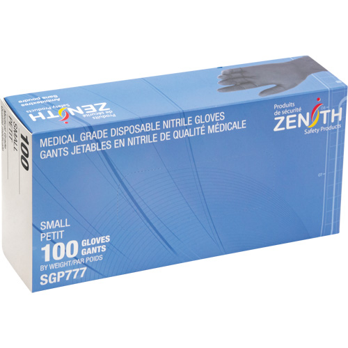 Puncture-Resistant Medical-Grade Disposable Gloves, Small, Nitrile, 5-mil, Powder-Free, Black, Class 2 Trail Hammer and Bolt