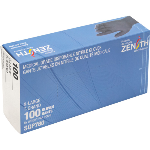 Puncture-Resistant Medical-Grade Disposable Gloves, X-Large, Nitrile, 5-mil, Powder-Free, Black, Class 2 Trail Hammer and Bolt