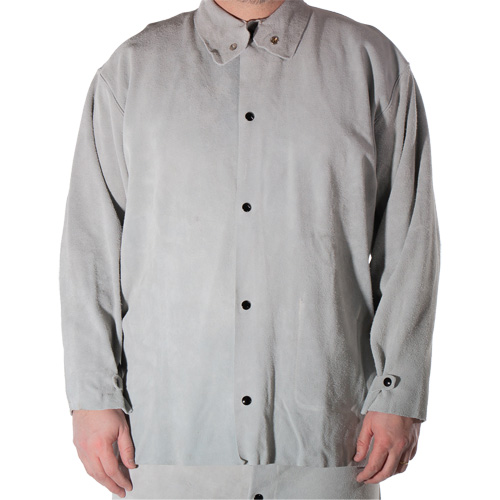Cowhide Split Leather Welding Jacket, Leather, Small, Grey Trail Hammer and Bolt