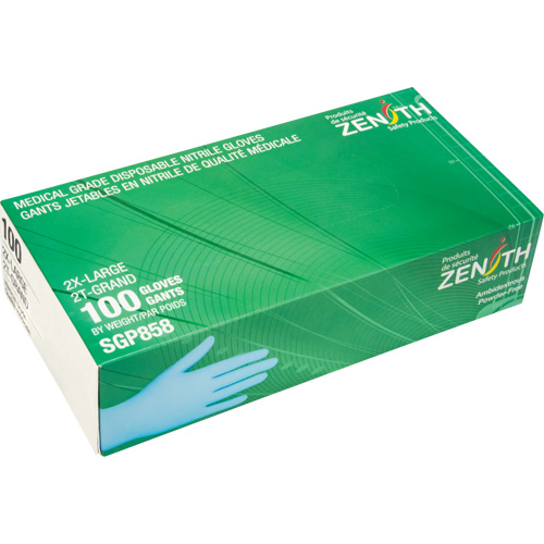 Gants jetables de calibre m&eacute;dical r&eacute;sistants &agrave; la perforation, 2T-Grand, Nitrile, 3,5 mils, Sans poudre, Bleu, Classe 2 Trail Hammer and Bolt