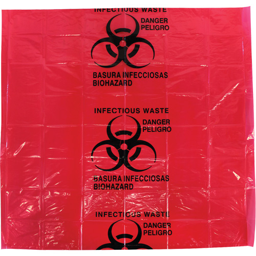 Dynamic Hazardous Waste Bags, Infectious Waste, 24" L x 24" W, 12 microns Trail Hammer and Bolt
