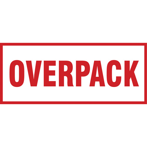 &eacute;tiquette de manutention Overpack, 6" lo x 2-1/2" la, Rouge/blanc Trail Hammer and Bolt