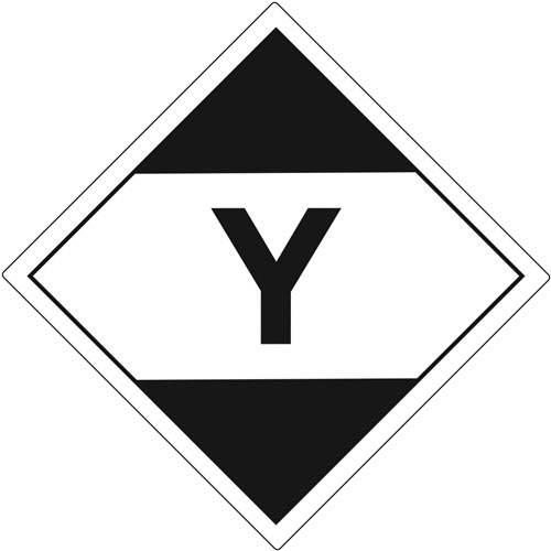 "Y" Limited Quantity Air Shipping Labels, 4" L x 4" W, Black on White Trail Hammer and Bolt