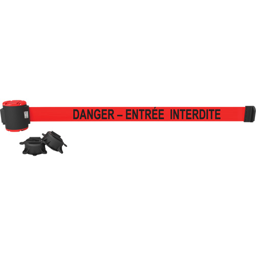 Barri&egrave;re &agrave; fixation murale, Plastique, Fixation magn&eacute;tique, 30', Ruban Rouge Trail Hammer and Bolt