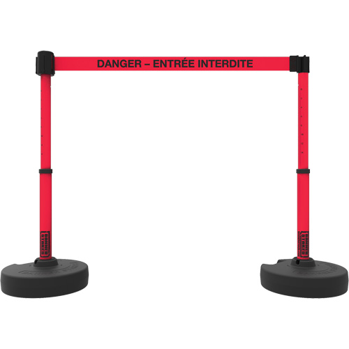 Ensemble de montants pour barri&egrave;re Plus, Plastique, 42" h, Ruban Rouge, Longueur du ruban 15' Trail Hammer and Bolt