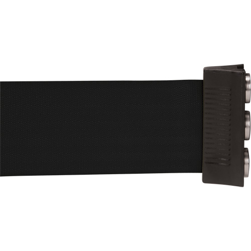 Cassette de ruban magn&eacute;tique pour barri&egrave;re de contr&ocirc;le des foules personnalis&eacute;e, 12', Ruban Noir Trail Hammer and Bolt
