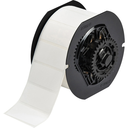 B33 Series Printer Labels, Paper, 2" L x 1" H, White Trail Hammer and Bolt