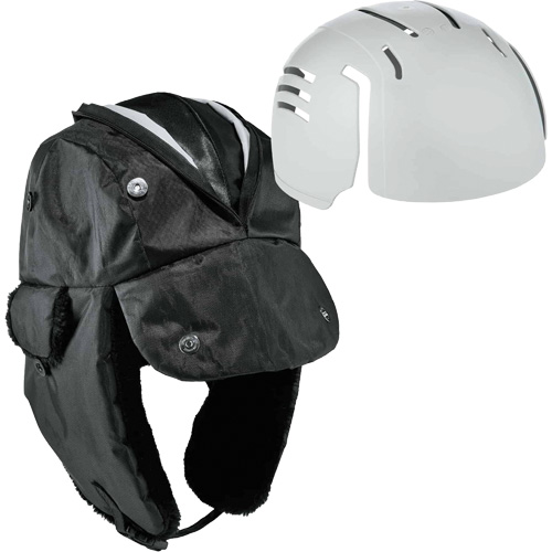 Chapeau de trappeur avec fermeture &agrave; glissi&egrave;re et casque antichoc &agrave; ins&eacute;rer N-Ferno, Doublure en Polyur&eacute;thane/Satin, Moyen/Petit, Noir Trail Hammer and Bolt