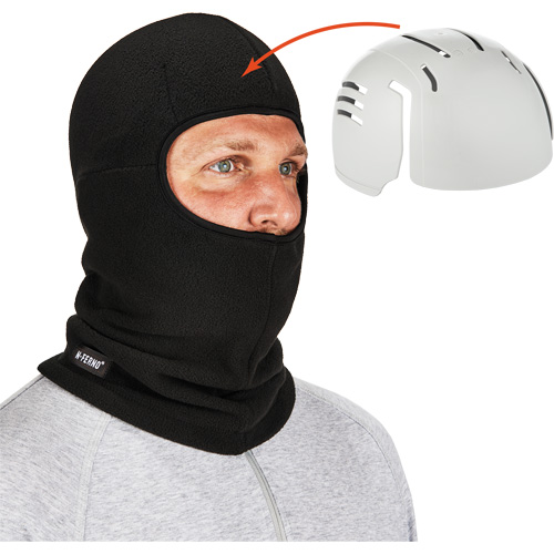 N-Ferno&reg; Zippered Balaclava Face Mask with Bump Cap Insert, Fleece/Polyester, Black Trail Hammer and Bolt