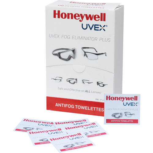 Lingettes antibu&eacute;e pour lunettes Uvex Fog Eliminator Plus, 4" x 5", Paquet de 100 Trail Hammer and Bolt
