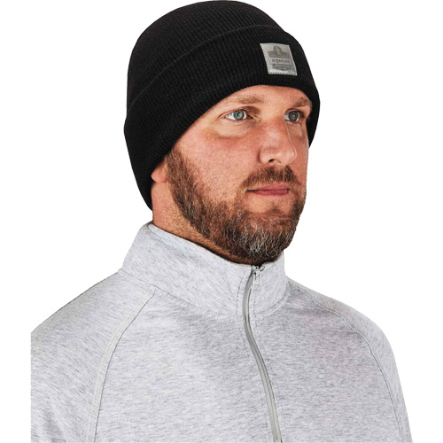 N-Ferno&reg; Rib Knit Beanie Hat, One Size, Black Trail Hammer and Bolt