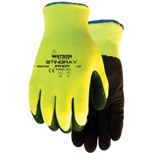 Stealth Stingray Insulated Gloves, Large, Nitrile Coating, 13 Gauge, Polyester Shell Trail Hammer and Bolt