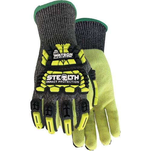 Gants r&eacute;sistants aux coupures et aux chocs Stealth Dog Fight, Petit, Paume en Fibre de verre/PEHP/Nylon/Spandex, Poignet Poignet en tricot Trail Hammer and Bolt