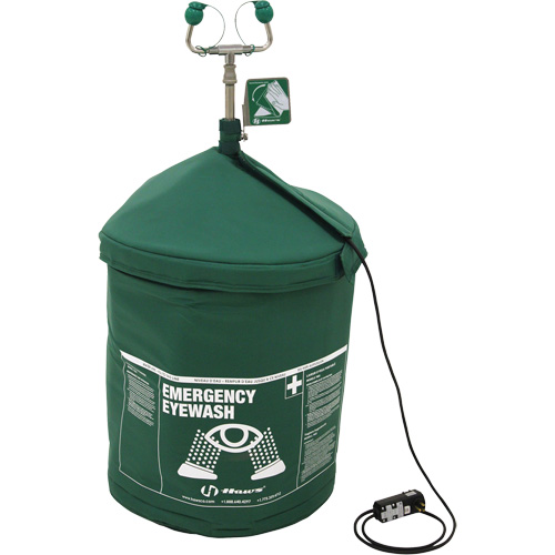 Portable Tempered Emergency Eyewash, Pressurized, 15 gal. Capacity, Meets ANSI Z358.1 Trail Hammer and Bolt