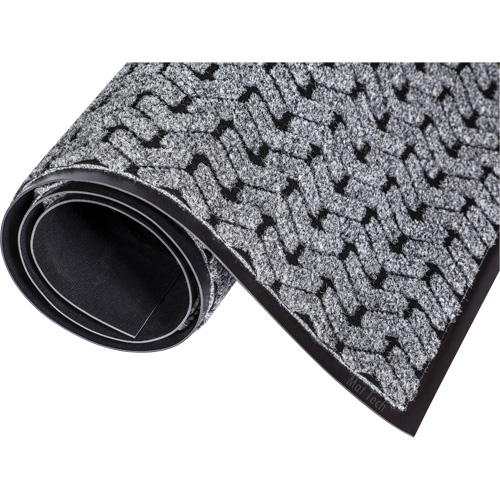 Tire-Track Performance Entrance Mats, Wiper/Scraper, 4' x 8' x 3/8", Grey Trail Hammer and Bolt
