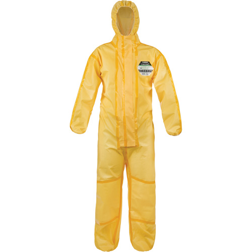ChemMax&reg; 1 Coveralls, Polyethylene/Polypropylene, 4X-Large, Yellow Trail Hammer and Bolt