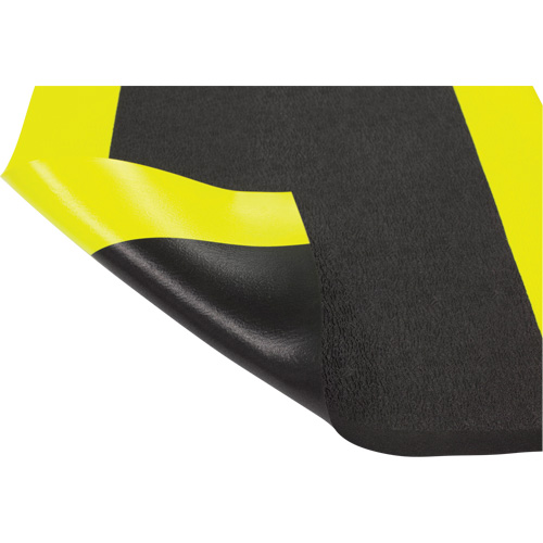 Airsoft Anti-Fatigue Mat, Pebbled, 3' x 5' x 3/8", Black/Yellow, PVC Sponge Trail Hammer and Bolt