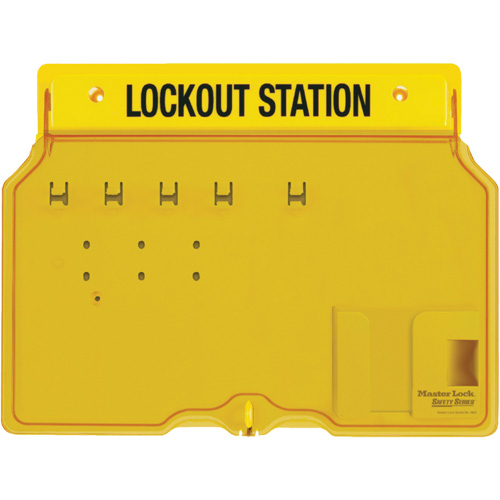 Poste de cadenassage trilingue recouvert, Cadenas Aucune, Capacit&eacute; de 4, Cadenas Non compris Trail Hammer and Bolt