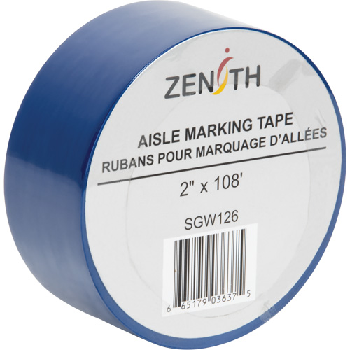 Aisle Marking Tape, 2" x 108', PVC, Blue Trail Hammer and Bolt