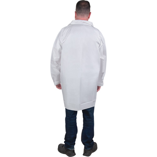Protective Lab Coat, Microporous, White, Small Trail Hammer and Bolt