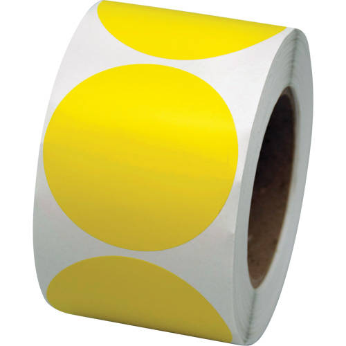 Coloured Marking Dots, Circle, 3" L x 3" W, Yellow, Vinyl Trail Hammer and Bolt