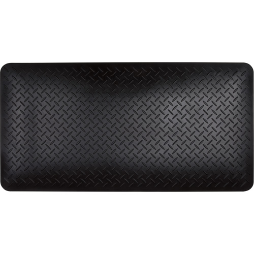 Tapis antifatigue, Losange, 1-2/3' x 3-1/4' x 3/4", Noir, Polyur&eacute;thane Trail Hammer and Bolt