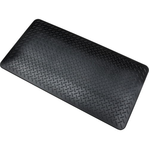 Tapis antifatigue, Losange, 1-2/3' x 3-1/4' x 3/4", Noir, Polyur&eacute;thane Trail Hammer and Bolt