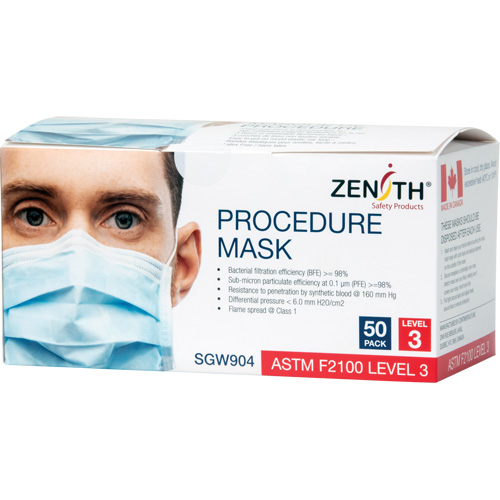 Disposable Procedure Face Masks, ASTM F2100 Level 3, Class 1 Trail Hammer and Bolt