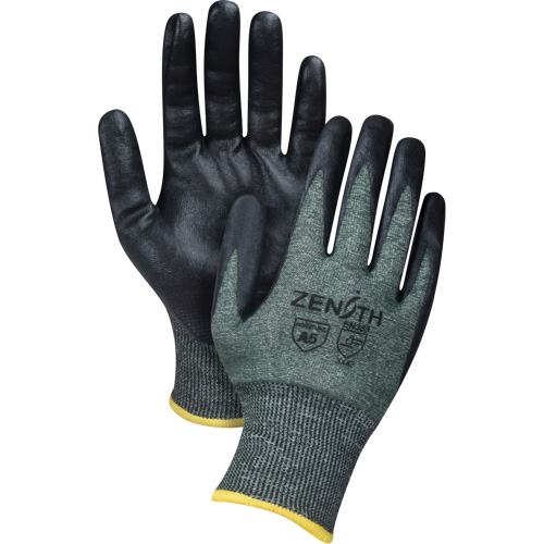 Gants l&eacute;gers et haute dext&eacute;rit&eacute; r&eacute;sistants &agrave; la coupe, Taille T-Grand, Calibre 18, Rev&ecirc;tement Mousse de nitrile, Enveloppe en Nylon/PEHP/Spandex, ASTM ANSI niveau A5 Trail Hammer and Bolt