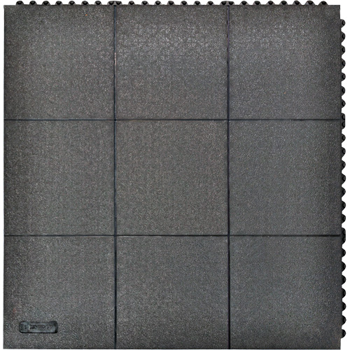 Cushion-Ease&reg; Interlocking Anti-Fatigue Mat, Pebbled, 3' x 3' x 3/4", Black, Natural Rubber Trail Hammer and Bolt