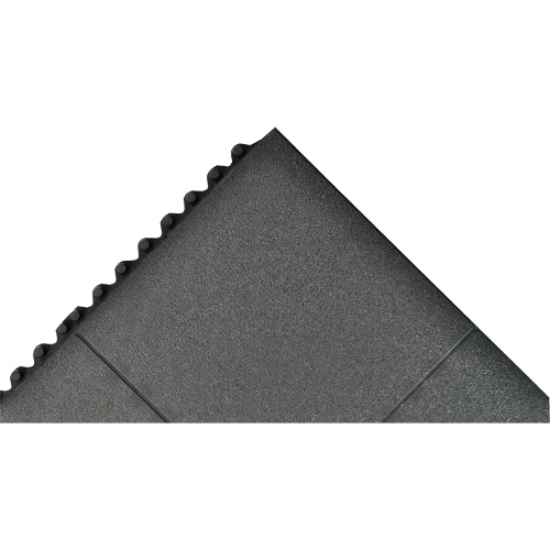 Cushion-Ease&reg; Interlocking Anti-Fatigue Mat, Pebbled, 3' x 3' x 3/4", Black, Natural Rubber Trail Hammer and Bolt