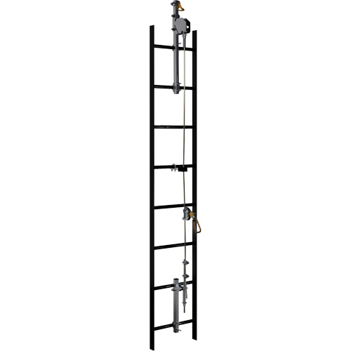 Syst&egrave;me de s&eacute;curit&eacute; vertical &agrave; c&acirc;ble 20' Lad-Saf, Acier galvanis&eacute; Trail Hammer and Bolt
