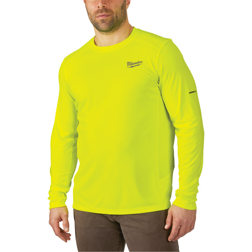 Workskin Lightweight High Visibility Shirt, Men's, Small, Yellow Trail Hammer and Bolt