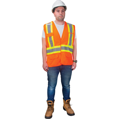 CSA-Compliant High-Visibility Surveyor Vest, High Visibility Orange, X-Large, Polyester Trail Hammer and Bolt