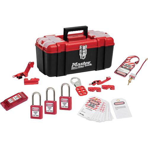 Standard Lockout Kit with Zenex Thermoplastic Locks, Electrical Kit, 14 Components Trail Hammer and Bolt