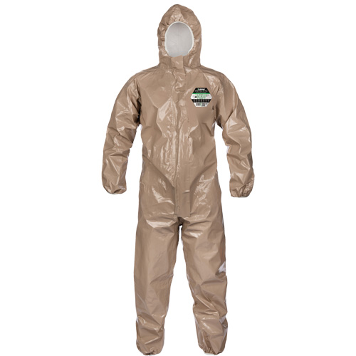 Coveralls, ChemMax 4 Plus, Large, Brown Trail Hammer and Bolt