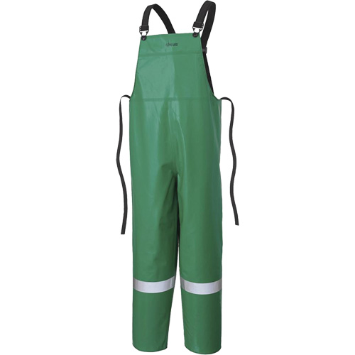 P43 035 CA-43&reg; FR Chemical- & Acid-Resistant Safety Bib Pants, Small, Green Trail Hammer and Bolt
