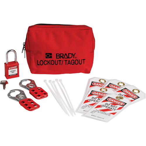 Lockout Tagout Kit with Nylon Safety Padlock in Pouch, Electrical Kit, 14 Components Trail Hammer and Bolt