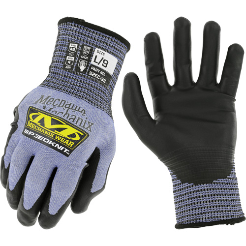 Gants r&eacute;sistants aux coupures SpeeKnit S2EC33, Taille Moyen/8, Calibre 18, Rev&ecirc;tement Ur&eacute;thane, Enveloppe en PEHP/Tungst&egrave;ne, ASTM ANSI niveau A5/EN 388 niveau D Trail Hammer and Bolt