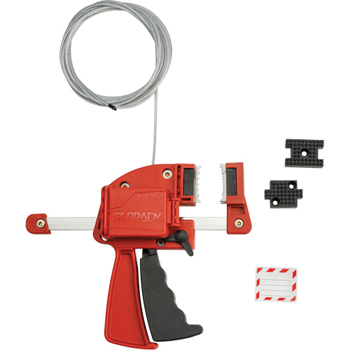 Red Clamping Cable Lockout, 8' Length Trail Hammer and Bolt