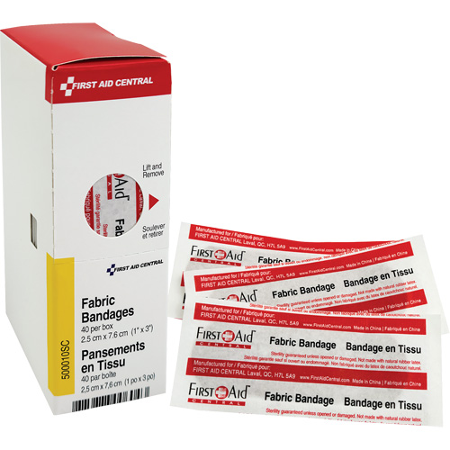 SmartCompliance&reg; Refill Adhesive Bandages, Rectangular/Square, 3", Fabric, Non-Sterile Trail Hammer and Bolt